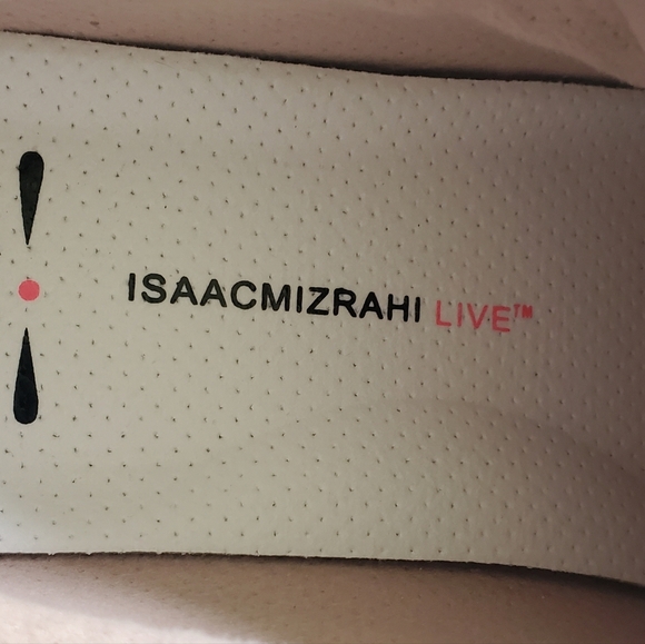 Isaac Mizrahi Live Pink and White Sneakers. Sleek Suede With Crystal Accents - Picture 2 of 6